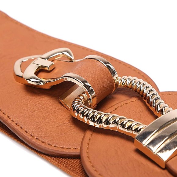 Wide Elastic Vintage Cinch Buckle Retro Belt main image 5